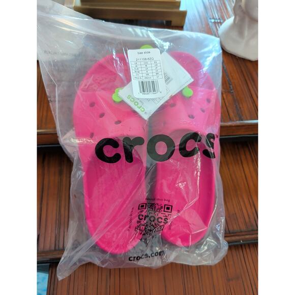 New With Tags Crocs Bae Slide Dragon Fruit Pink Women Size 8 - Picture 5 of 8